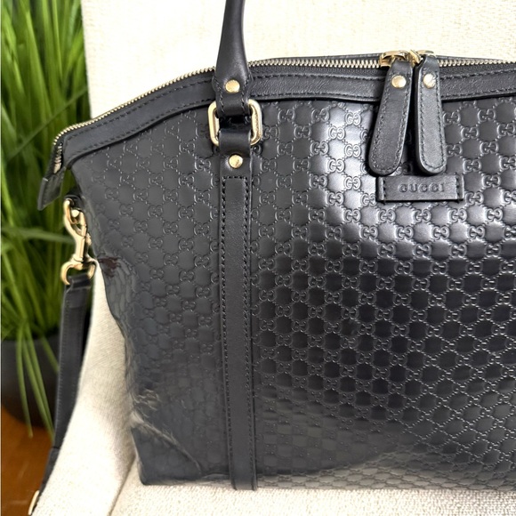 Authentic Gucci 2way tote bag black Guccissima leather - Picture 4 of 16